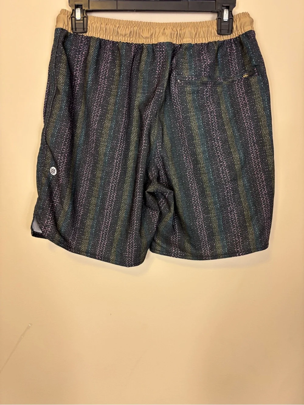 Stance Swim Shorts in Black with Green & Purple Stripes Men’s Small